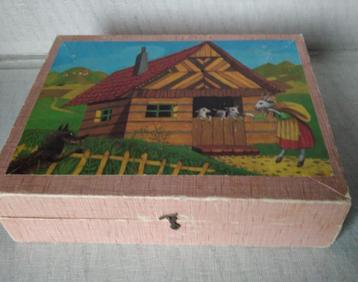 Ancienne boîte à blocs vintage « Contes de fées », Antiquités & Art, Enlèvement ou Envoi