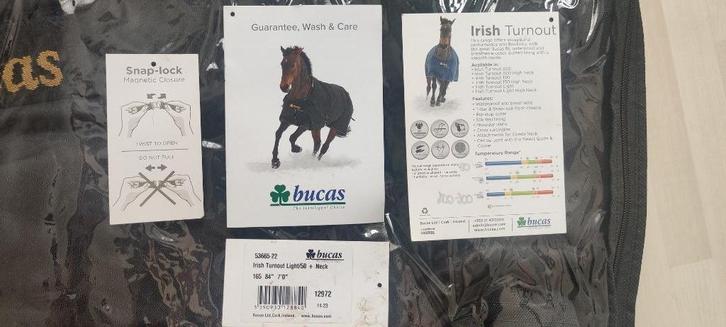 Bucas Irish Turnout met hals 50gr maat 165/215, Dieren en Toebehoren, Paarden en Pony's | Dekens en Dekjes, Nieuw, Deken, Ophalen