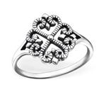 Flower 925 sterling zilveren damesring, Ophalen of Verzenden, Nieuw, Zilver, Dame
