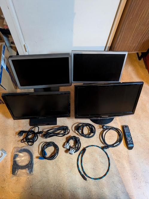 Lot 4 écrans pc : Samsung Philips Packard Bell, Computers en Software, Monitoren, Zo goed als nieuw, DVI, HDMI, VGA, Ophalen of Verzenden