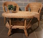 Rieten tafel en stoelen, Ophalen, Gebruikt
