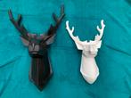 Houten hertenkoppen zwart/wit, Ophalen of Verzenden, Zo goed als nieuw
