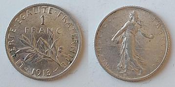 Frankrijk, 1 franc Semeuse, Zilver 1913