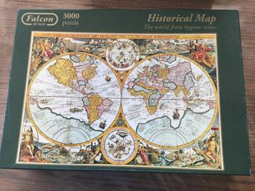 Puzzel Falcon 3000 stukjes Historical map