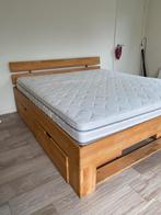 Bed || including mattress || massive wood || 4 drawers, Ophalen