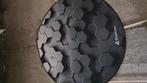 Rond bureaustoel tapijt met hexagon patroon, 120cm, €10, Ophalen, Rond, Zo goed als nieuw, Grijs