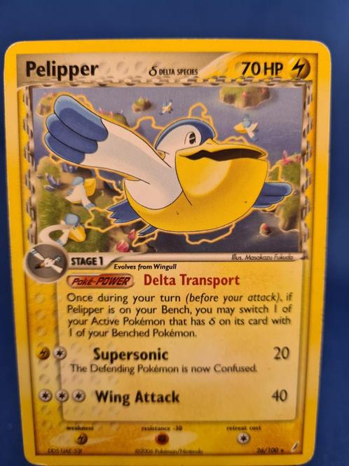 Pelipper δ 26/100 - Crystal Guardians, Hobby en Vrije tijd, Verzamelkaartspellen | Pokémon, Zo goed als nieuw, Verzenden