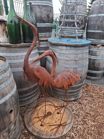 Metalen reigers koppel- mooi in elke tuin! beschikbaar voor biedingen