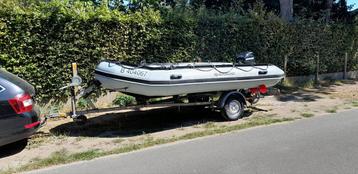 Quicksilver 420HD, 20pk Mercury, trailer, Aluminium, Quicksilver, Utilisé, Essence