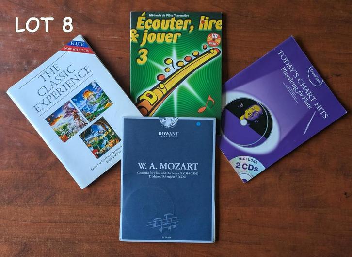 Lot 8. Partitions flûte traversière + CD (qq accomp. piano), Muziek en Instrumenten, Bladmuziek, Zo goed als nieuw, Piano, Dwarsfluit of Piccolo