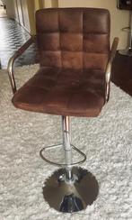 Fitzgerald Barstoel Verouderd Bruin/Chroom - Set van 2, Huis en Inrichting, Stoelen, Ophalen, Gebruikt, Twee, Bruin