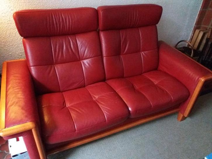 Canapé stressless 2 personnes, Maison & Meubles, Fauteuils, Comme neuf, Bois, Cuir, 75 à 100 cm, 150 cm ou plus, Enlèvement