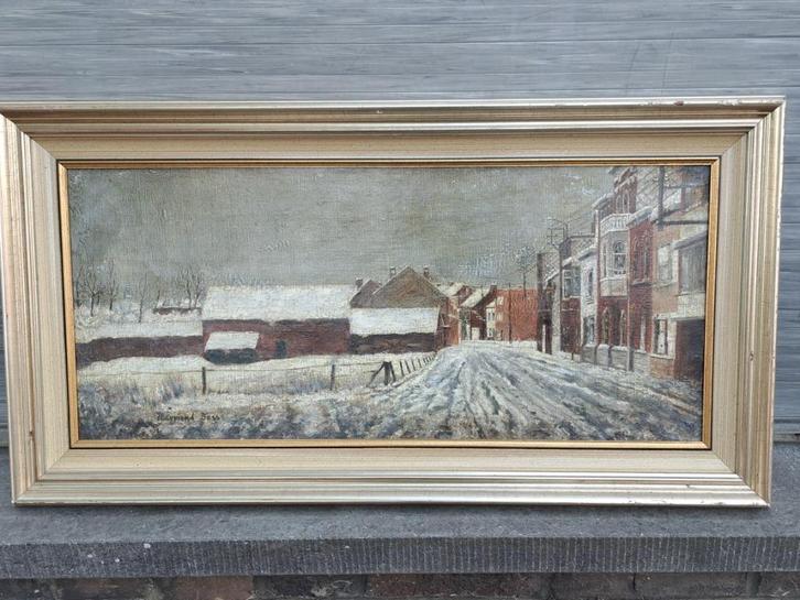 Huile sur toile ruelle signe Raymond Besse, Antiek en Kunst, Kunst | Schilderijen | Klassiek, Ophalen of Verzenden