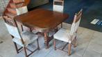 mechelse tafel met stoelen, Huis en Inrichting, Tafels | Eettafels, Ophalen, Zo goed als nieuw, Vier personen, Eikenhout