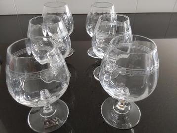 6 mooie cognac glazen  beschikbaar voor biedingen