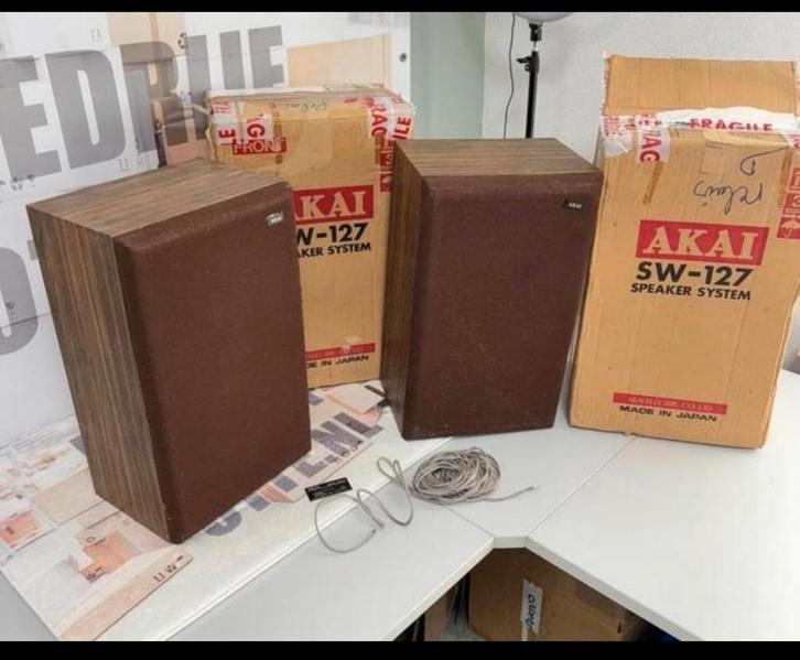 1965 set Akai SW-127 Single 2 Way Speaker Speakers vintage, Audio, Tv en Foto, Luidsprekerboxen, Nieuw, Overige merken, Ophalen of Verzenden