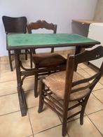 Tafel in hout en 2 stoelen, Ophalen