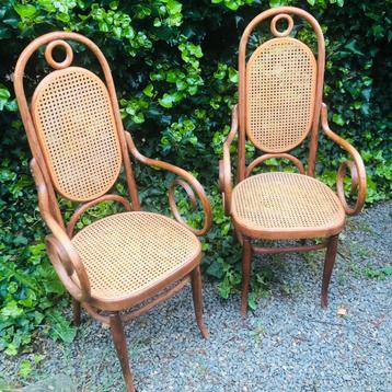 Vintage- 2x Thonet Stoelen 