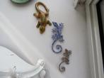 Set van 3 salamanders wandbeelden keramiek steenhars, Antiek en Kunst, Curiosa en Brocante, Ophalen of Verzenden