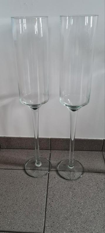 Decoratief glas 2 stuks hoogte 70 cm