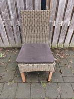 6 eetkamerstoelen in riet + kussen. ASAP WEG WEGENS VERHUIS, Enlèvement