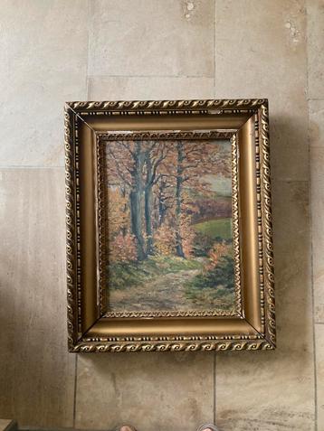 Ancienne peinture encadrement doré, Antiquités & Art, Enlèvement