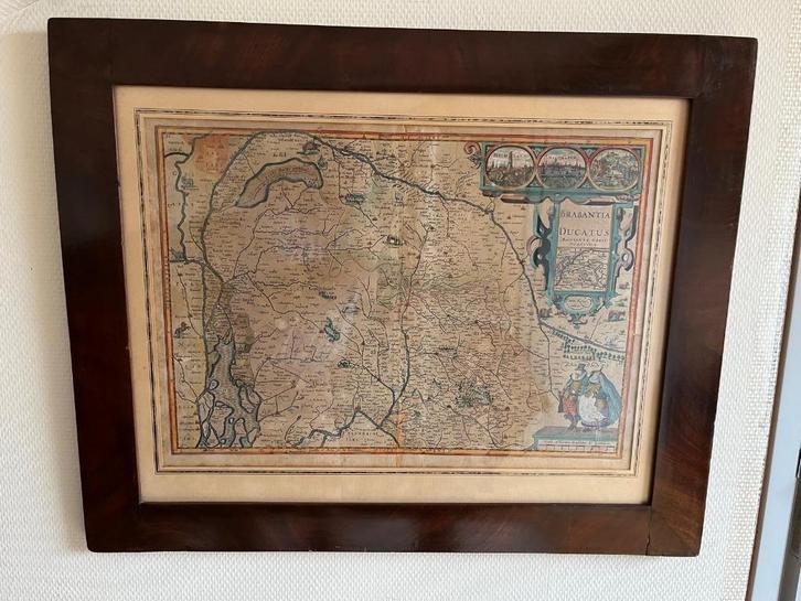 Antieke kaart Brabantia Ducatus. Peter Kaerius. 1617, Boeken, Atlassen en Landkaarten, Voor 1800, Ophalen