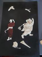 Panneau incrusté d'os japonais 1900 en bois perlé, Antiquités & Art, Antiquités | Autres Antiquités, Enlèvement ou Envoi