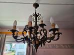 Ancien lustre en bronze avec ange dessus, Huis en Inrichting, Lampen | Kroonluchters, Ophalen, Zo goed als nieuw