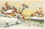 Carte postale - Carte vintage avec vœux de Noël, Enlèvement ou Envoi, 1940 à 1960, Non affranchie, (Jour de) Fête