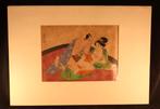 Aquarelle érotique japonaise de Shunga, Enlèvement ou Envoi