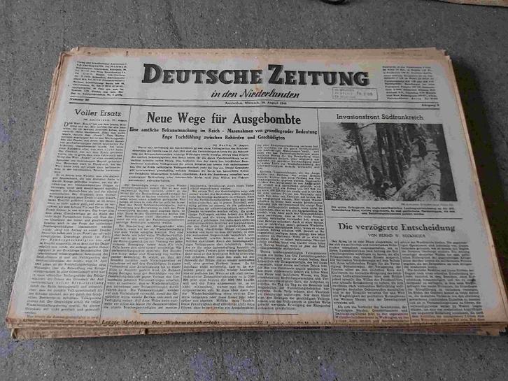 Zeitung Krant Nederland Bezetting Wehrmacht Kriegsmarine DAF, Verzamelen, Tijdschriften, Kranten en Knipsels, Krant, 1940 tot 1960