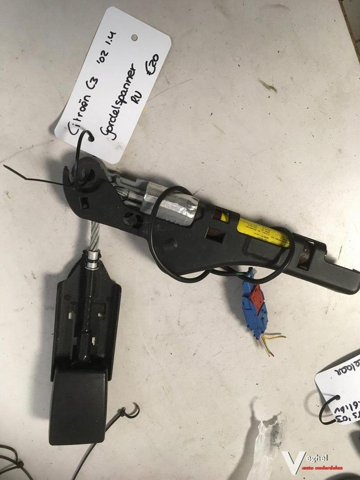 Citroen C3 1.4 2002 Gordel klikker met spanner Rechtsvoor, Auto-onderdelen, Dashboard en Schakelaars, Gebruikt, Ophalen of Verzenden