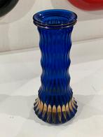 Design vaas , Walther Glas in grafische vorm kobaltblauw, Ophalen of Verzenden