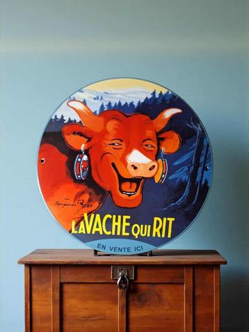 Nieuw emaille reclamebord van La Vache qui rit. beschikbaar voor biedingen