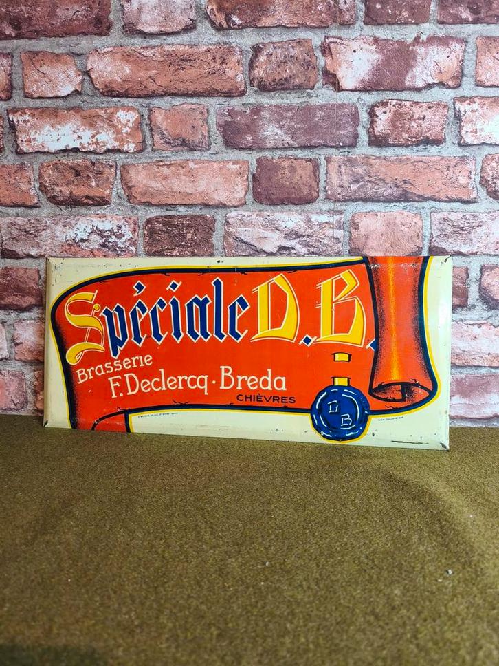 Tôle publicitaire brasserie Breda 1935, Collections, Marques de bière, Enlèvement ou Envoi