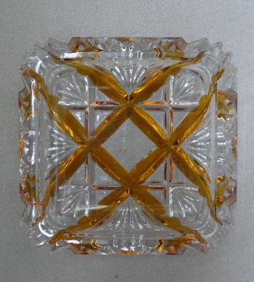 Vierkante asbak, 2-kleurig glas