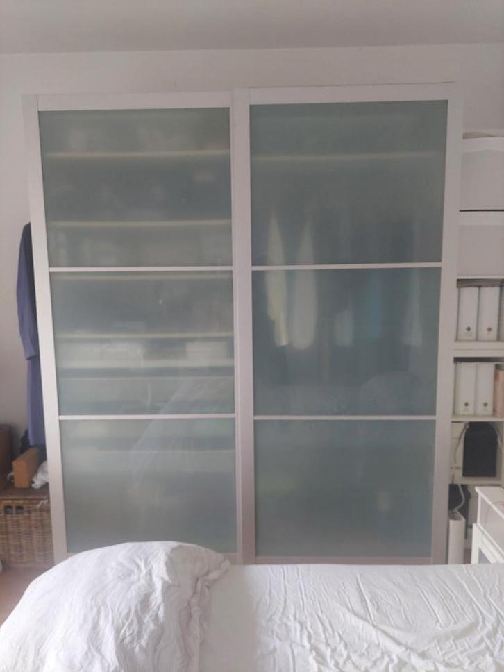 Ikea PAX met glazen schuifdeuren, Huis en Inrichting, Kasten | Kleerkasten, Gebruikt, 200 cm of meer, 150 tot 200 cm, 50 tot 75 cm