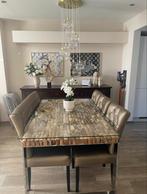 Eettafel met stoelen, Huis en Inrichting, Ophalen, 100 tot 150 cm, Zo goed als nieuw, Vijf personen of meer