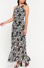 Lange jurk zwart met witte bladeren Lola Liza XS of 34, Kleding | Dames, Verzenden, Zwart, Nieuw, Maat 34 (XS) of kleiner