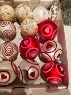 Kerstballen - linten - kerstboomversiering rood/wit/zilver, Diversen, Kerst, Ophalen