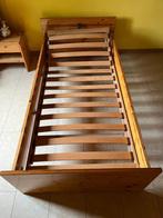 Lit 1 personne en Pin massif, sommier à lattes et matelas, Maison & Meubles, Chambre à coucher | Lits, Comme neuf, 90 cm, Bois