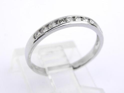 18KT alliance met diamanten / 18K ring met diamanten, Handtassen en Accessoires, Ringen, Zo goed als nieuw, Dame, Kleiner dan 17