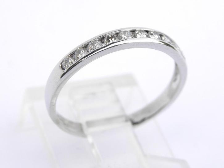 18KT alliance met diamanten / 18K ring met diamanten, Handtassen en Accessoires, Ringen, Zo goed als nieuw, Dame, Kleiner dan 17