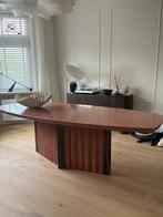 Unieke Art-Deco marmeren design eettafel rood travertin, Huis en Inrichting, Ophalen of Verzenden, Zo goed als nieuw