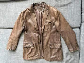 Massimo Dutti - Vintage leren jas - Bruin - Heren, Taille 56/58 (XL), Brun, Enlèvement, Porté