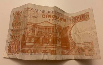 Oud belgisch biljet van 50 bef beschikbaar voor biedingen