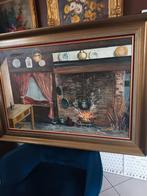 Schilderij, groot 110cm , mooi stuk, gouden kader, Ophalen