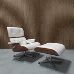 Vitra Eames lounge chair XL - Premium white leder / Walnut, Ophalen of Verzenden