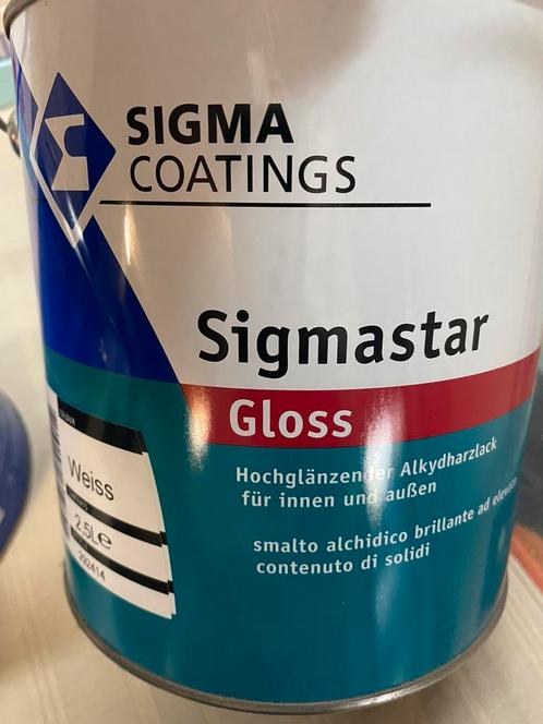 Sigma sigmastar witte glanzende lak 2,5liter, Hobby & Loisirs créatifs, Peinture, Neuf, Enlèvement ou Envoi